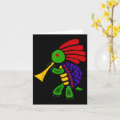Smiletodaytees Funky Turtle Dancing Kokopelli Kaart (Gele Bloem)