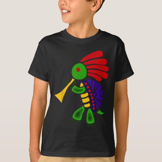 Smiletodaytees Funky Turtle Dancing Kokopelli T-shirt (Voorkant)
