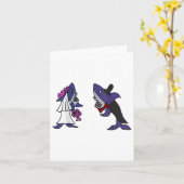 Smiletodaytees Funny Shark Bride and Groom _1 Kaart (Gele Bloem)