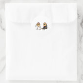 Smiletodaytees Funny Sloth Bruid en bruidegom brui Ronde Sticker (Tas)