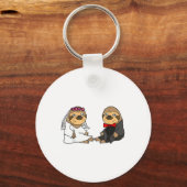 Smiletodaytees Funny Sloth Bruid en bruidegom brui Sleutelhanger (Voorkant)