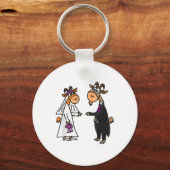 Smiletodaytees Geitenbruid en bruidegom bruiloft _ Sleutelhanger (Voorkant)
