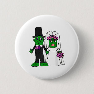 Smiletodaytees Grappige augurk bruid en bruidegom Ronde Button 5,7 Cm