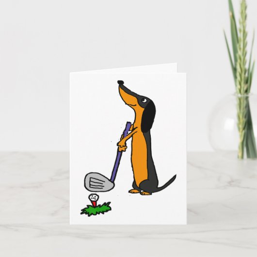 Smiletodaytees Grappige Dachshund Hond Golf  Kaart (Voorkant)