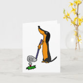 Smiletodaytees Grappige Dachshund Hond Golf  Kaart (Gele Bloem)