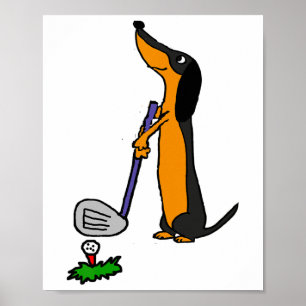 Smiletodaytees Grappige Dachshund Hond Golf Poster