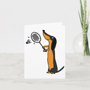 Smiletodaytees Grappige Teckel Hond Spelen Badmint Kaart