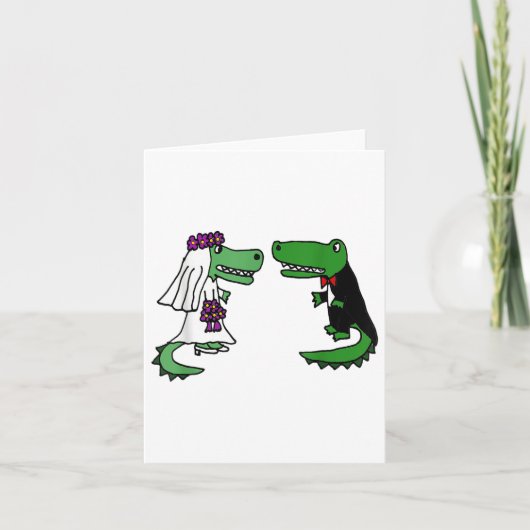 Smiletodaytees Leuke bruid en bruidegom Alligator  Kaart (Voorkant)