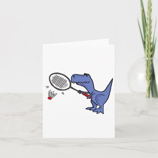 Smiletodaytees Leuke T-rex dinosaurus spelen Badmi Kaart (Voorkant)
