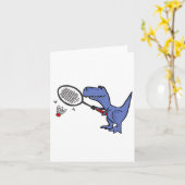 Smiletodaytees Leuke T-rex dinosaurus spelen Badmi Kaart (Gele Bloem)