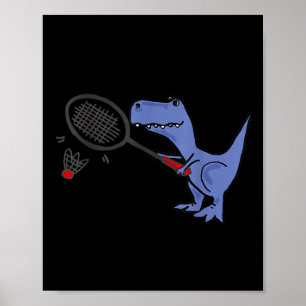 Smiletodaytees Leuke T-rex dinosaurus spelen Badmi Poster