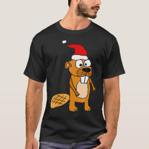 SmileXMAS Funny Beaver in kerstmis T-shirt