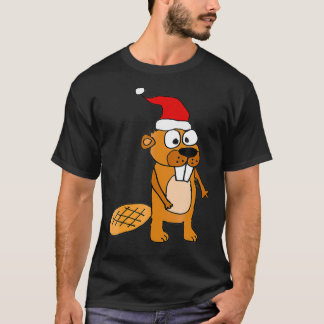 SmileXMAS Funny Beaver in kerstmis T-shirt