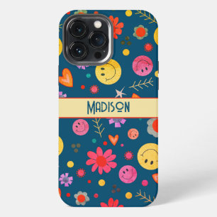 Smiley Blauw Leuk Leuk Leuk Kinder Inspirivity iPh iPhone 13 Pro Max Hoesje