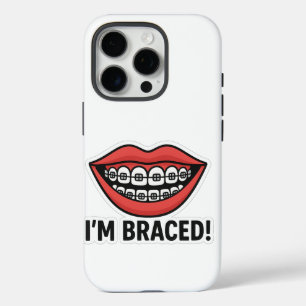 Smiley Braces Leuke Sticker – Kleurrijke Lippen iPhone 16 Pro Hoesje