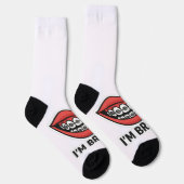 Smiley Braces Leuke Sticker – Kleurrijke Lippen Sokken (Rechts)