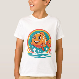 Smiley Cartoon Clownfish – Fun Ocean Vibes Tee T-shirt