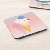 Smiley Cone: 3D Cute Dog Ice Cream Character Art Bier Onderzetter (Linkerzijde)