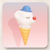 Smiley Cone: 3D Cute Dog Ice Cream Character Art Bier Onderzetter (Voorkant)