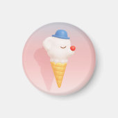 Smiley Cone: 3D Cute Dog Ice Cream Character Art Magneet (Voorkant)