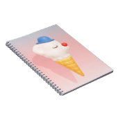 Smiley Cone: 3D Cute Dog Ice Cream Character Art Notitieboek (Rechterzijde)