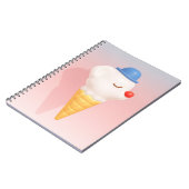 Smiley Cone: 3D Cute Dog Ice Cream Character Art Notitieboek (Linkerzijde)