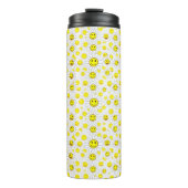 Smiley Daisies Pattern – Happy Flower Face Design Thermosbeker (Voorkant)