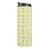 Smiley Daisies Pattern – Happy Flower Face Design Thermosbeker (Geroteerd rechts)