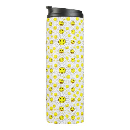 Smiley Daisies Pattern – Happy Flower Face Design Thermosbeker (Geroteerd rechts)