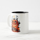 Smiley, De Jack van Lantern Tweekleurige Koffiemok (Voorkant links)