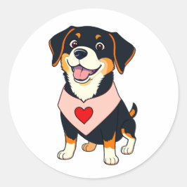 Smiley Dog Pup – Cute Cartoon Dog Ronde Sticker