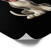 Smiley Dog (zwarte achtergrond) Sticker Poster (Hoek)