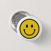 Smiley face badge, knop. Leuk badge/Knop Ronde Button 3,2 Cm (Voorkant /achterkant)