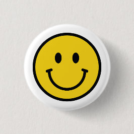 Smiley face badge, knop. Leuk badge/Knop Ronde Button 3,2 Cm