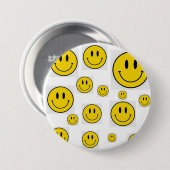 Smiley Face Broche Ronde Button 7,6 Cm (Voorkant /achterkant)