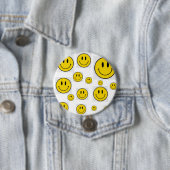 Smiley Face Broche Ronde Button 7,6 Cm (In situ)