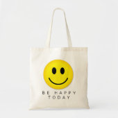 Smiley face canvas tas (Voorkant)