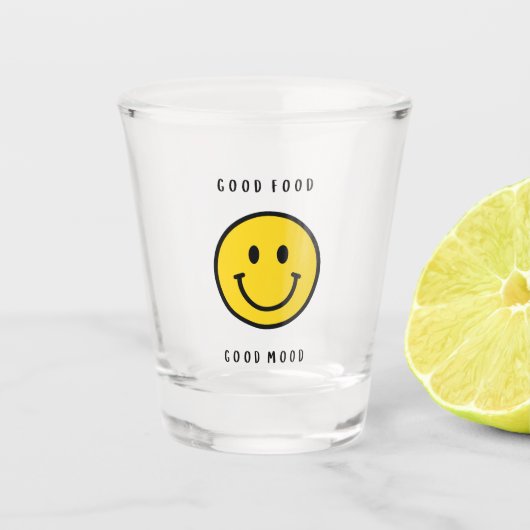 Smiley face, emoji face magneet shot glas (Voorkant)
