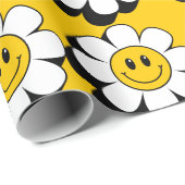 Smiley Face Flower Wrapping Paper Cadeaupapier (Rol Hoek)