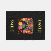 Smiley face gepersonaliseerde naam fleece blanket. (Voorkant (Horizontaal))