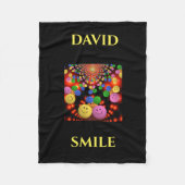 Smiley face gepersonaliseerde naam fleece blanket. (Voorkant)