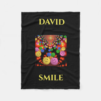 Smiley face gepersonaliseerde naam fleece blanket.