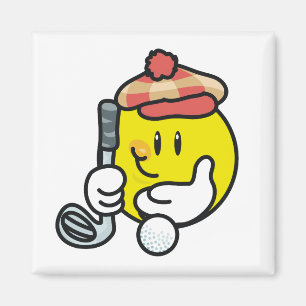 Smiley Face Golf T-shirts en Gifts Magneet