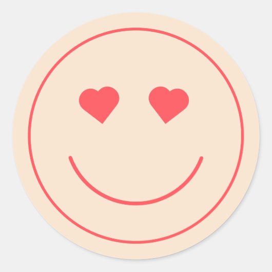 Smiley Face Heart Eyes | SINAASAPPEL Ronde Sticker (Voorkant)