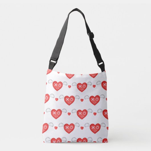 Smiley Face Hearts Crossbody Tas (Voorkant)
