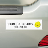 Smiley-face, ik remt voor traangers... bumpersticker (Op auto)