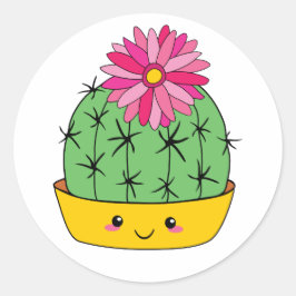 Smiley Face Kawaii Cartoon Cactus Sticker