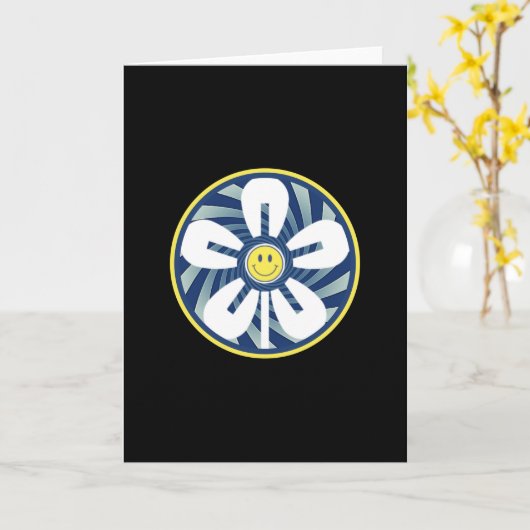 Smiley Face Pinwheels Flower Design Kaart (Gele Bloem)