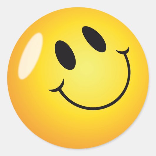 Smiley Face Ronde Sticker (Voorkant)