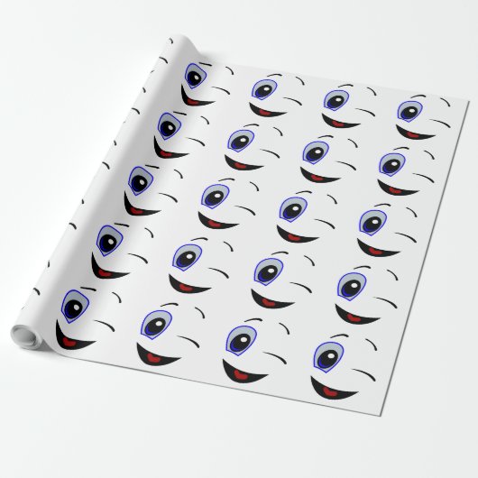 SMILEY FACE WINKEN CADEAUPAPIER (Uitgerold)